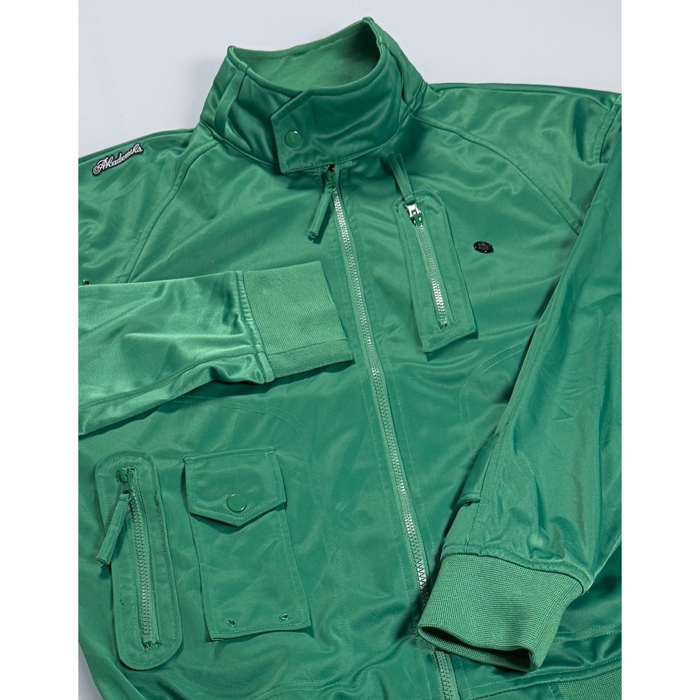 VTG Y2K Akademiks Track Jacket Mens Large Green Full Zip Streetwear